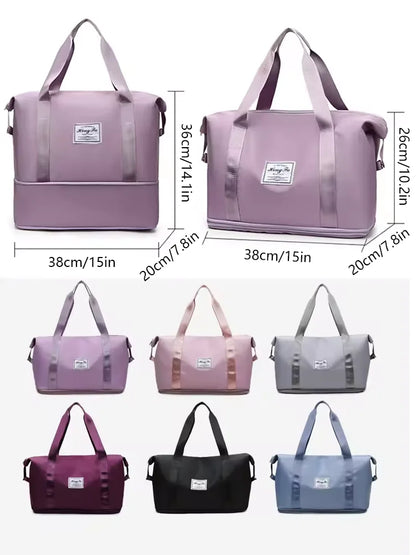 Travel Duffle Bag – Waterproof Nylon Gym Tote for Women