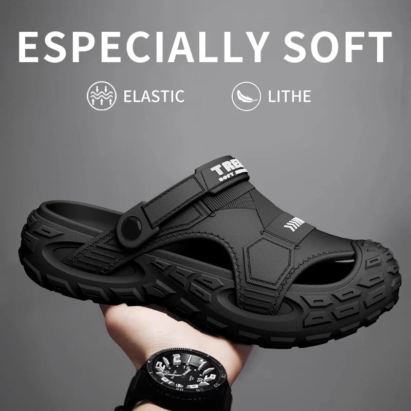 Men's EVA Outdoor Sandals – Thick Soft Sole with Elastic Strap