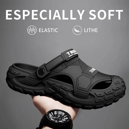Men's EVA Outdoor Sandals – Thick Soft Sole with Elastic Strap