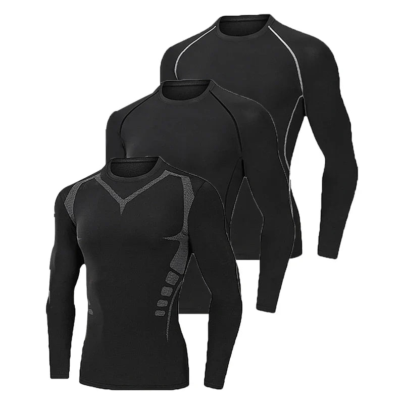 Men's Compression Long Sleeve Thermal Shirt – Quick-Dry Fitness Base Layer