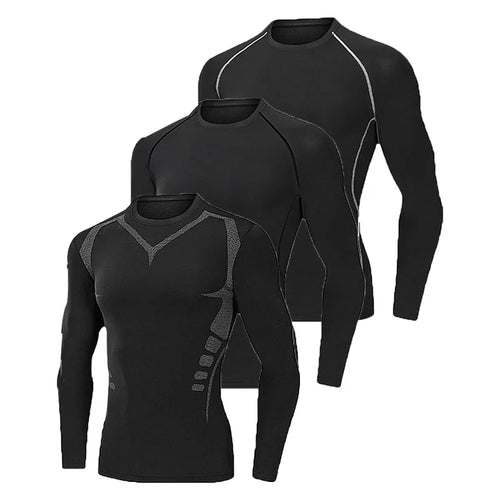 Men's Compression Long Sleeve Thermal Shirt – Quick-Dry Fitness Base Layer
