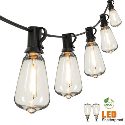 ST38 Outdoor String Lights Connectable Waterproof Shatterproof LED Bulb Dimmable