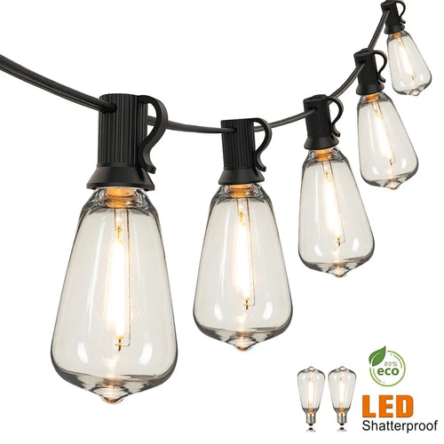 ST38 Outdoor String Lights Connectable Waterproof Shatterproof LED Bulb Dimmable