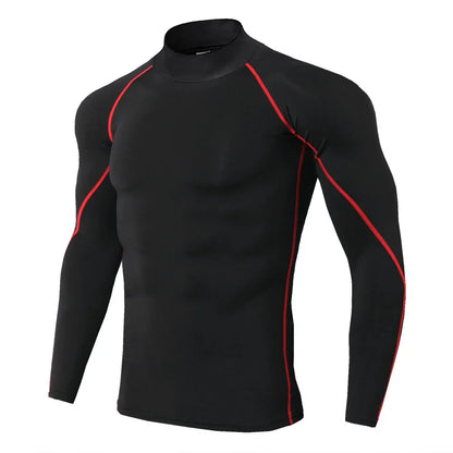 Men's Compression Shirt Long Sleeve Quick-Dry Gym Running Workout Top