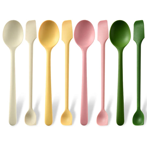Silicone Double-Ended Spoon & Spatula Set – Heat Resistant, Non-Stick