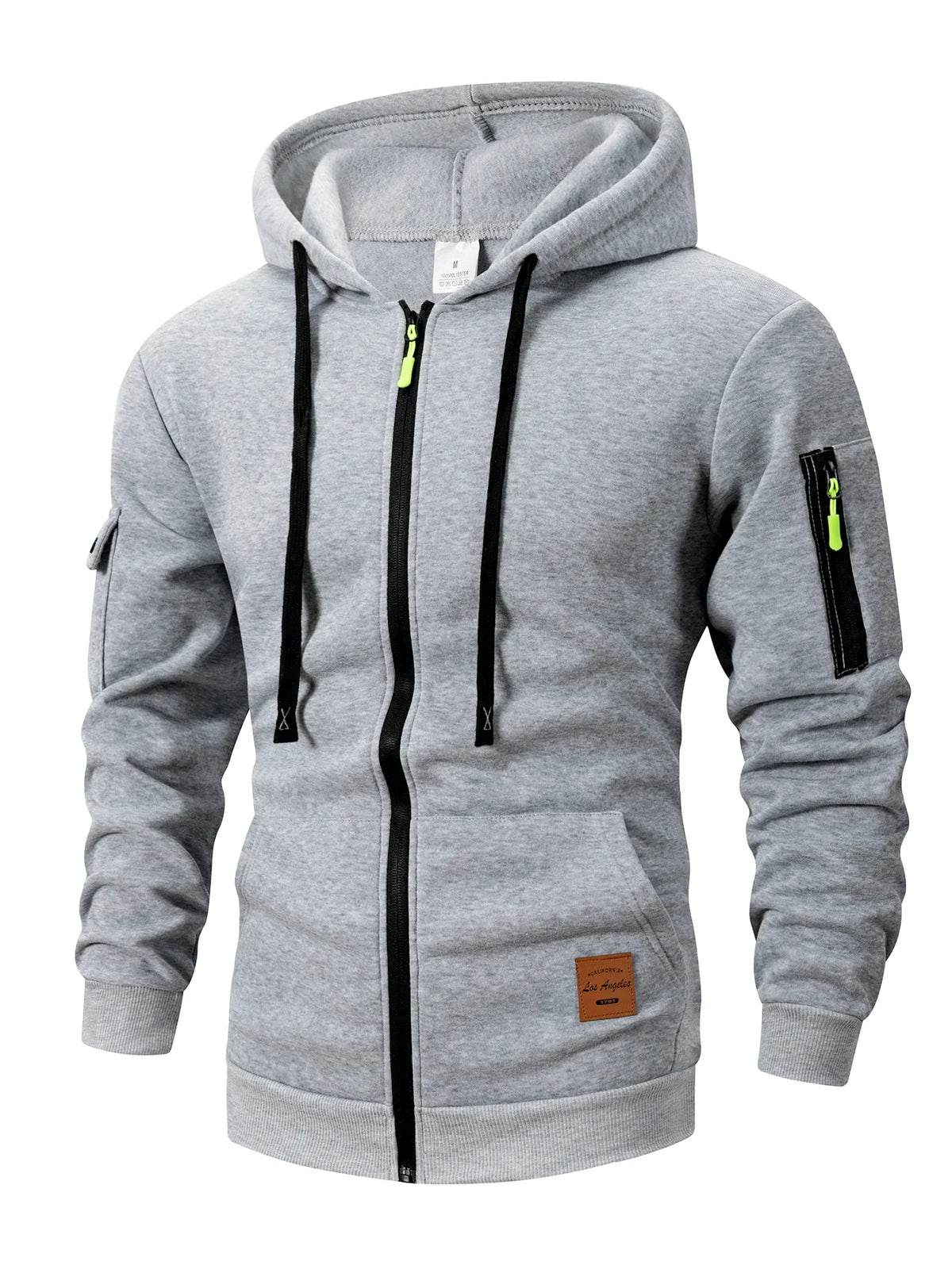 Men's Zip-Up Hoodie Sweatshirt – Slim Fit with Sleeve Pocket