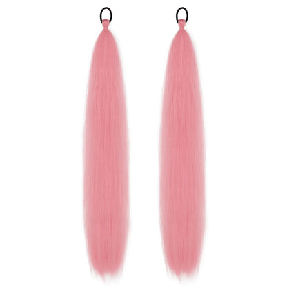 Synthetic Ponytail Extension 2-Piece Set – Long Straight with Rubber Band