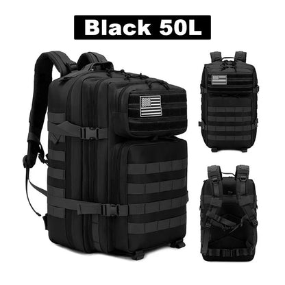 50L Tactical Backpack – Waterproof Military Rucksack for Men