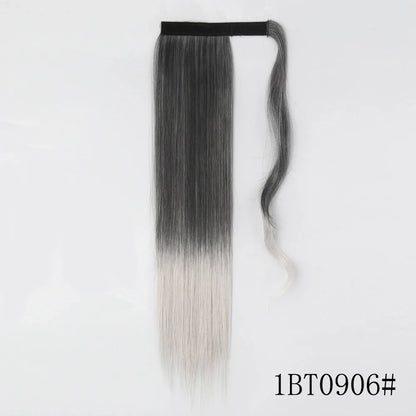 Wrap Around Ponytail Extension – Long Straight Synthetic Clip-In