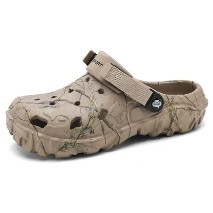 Men's Camo Print Garden Clogs – Chunky Platform Outdoor Shoes