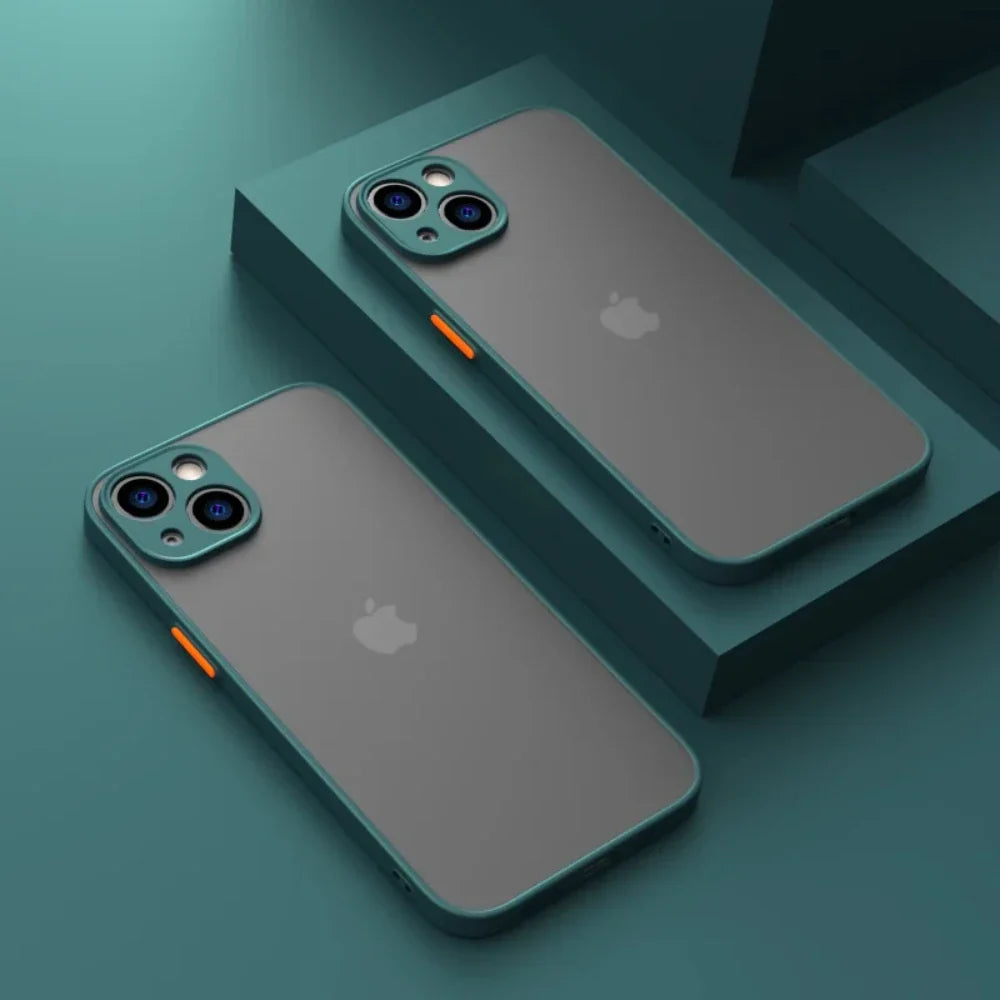 Shockproof iPhone Case – Armor Matte Cover with Silicone Bumper