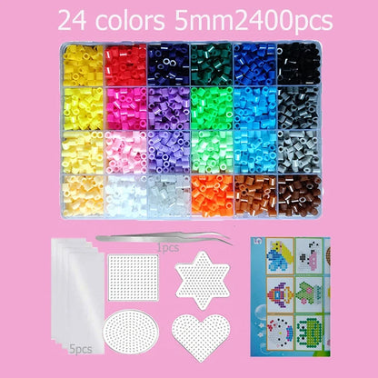 Hama Beads Kit – Fuse Bead Set with Pegboards & Iron