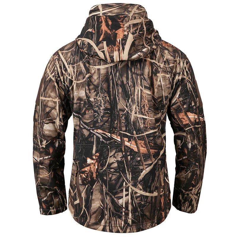 Men's Camouflage Hunting Jacket – Waterproof Fleece Tactical Soft Shell