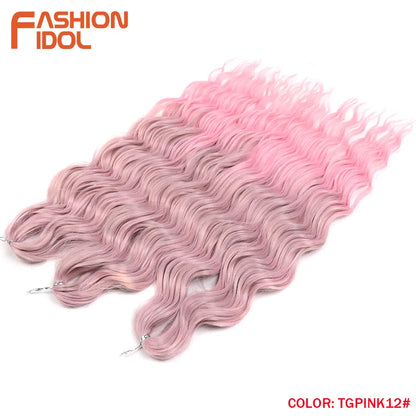 24 Inch Water Wave Crochet Braiding Hair Extensions – Synthetic Ombre