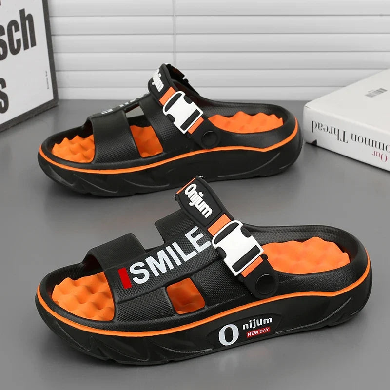 Men's Massage Slides – Soft Cushion Sandals for Indoor & Outdoor