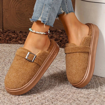 Platform Fuzzy Slippers Women Indoor Plush House Shoes