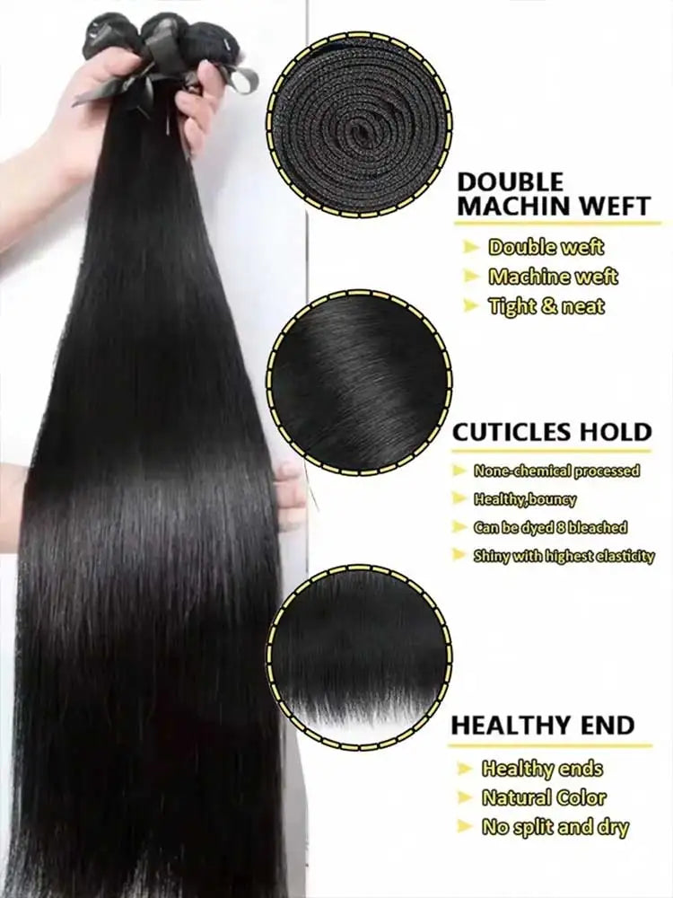 Bone Straight Human Hair Bundles – Brazilian Remy Hair