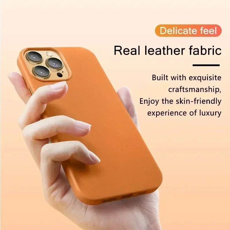 Magnetic Leather iPhone Case - MagSafe Compatible, iPhone 12-17 Series