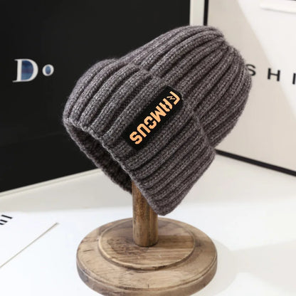 Korean Style Knit Beanie – Warm Ear Protection Winter Hat for Women