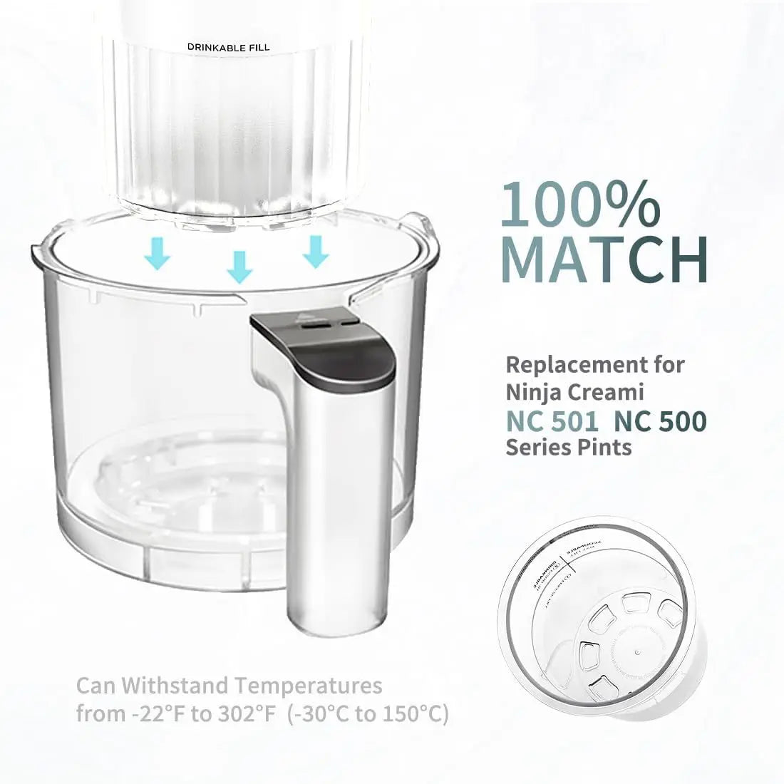 Ninja Creami Replacement Pints 4-Pack with Lids & Spoons