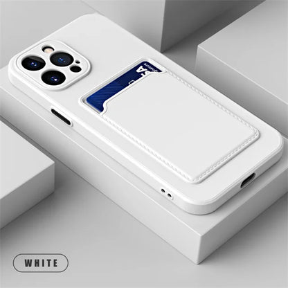 Silicone Wallet iPhone Case with Card Holder Slot