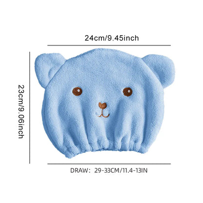 Microfiber Hair Drying Cap – Cute Bear Quick-Dry Towel Hat