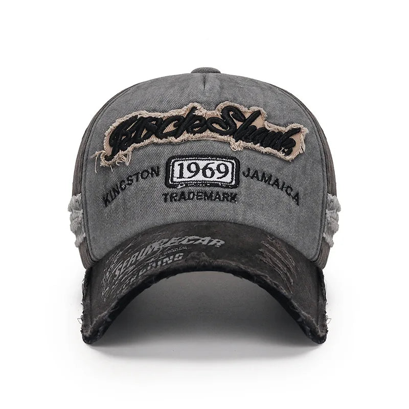 Embroidered Vintage Baseball Cap – Distressed Streetwear Hat
