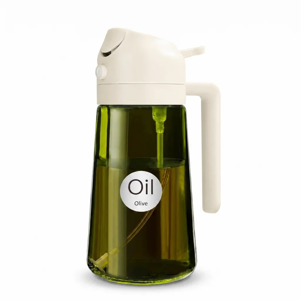 2-in-1 Oil Dispenser Bottle with Sprayer – 16.9 oz & 6.8 oz