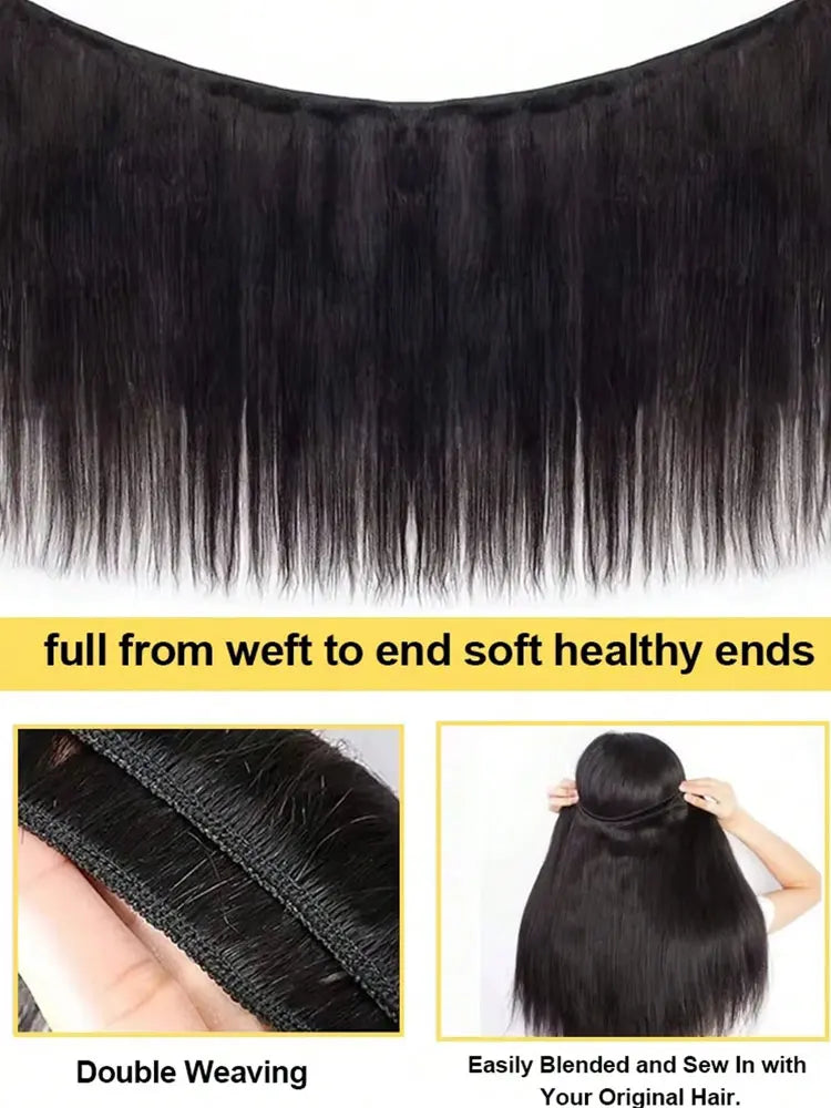 Brazilian Straight Human Hair Bundles Remy Virgin Unprocessed