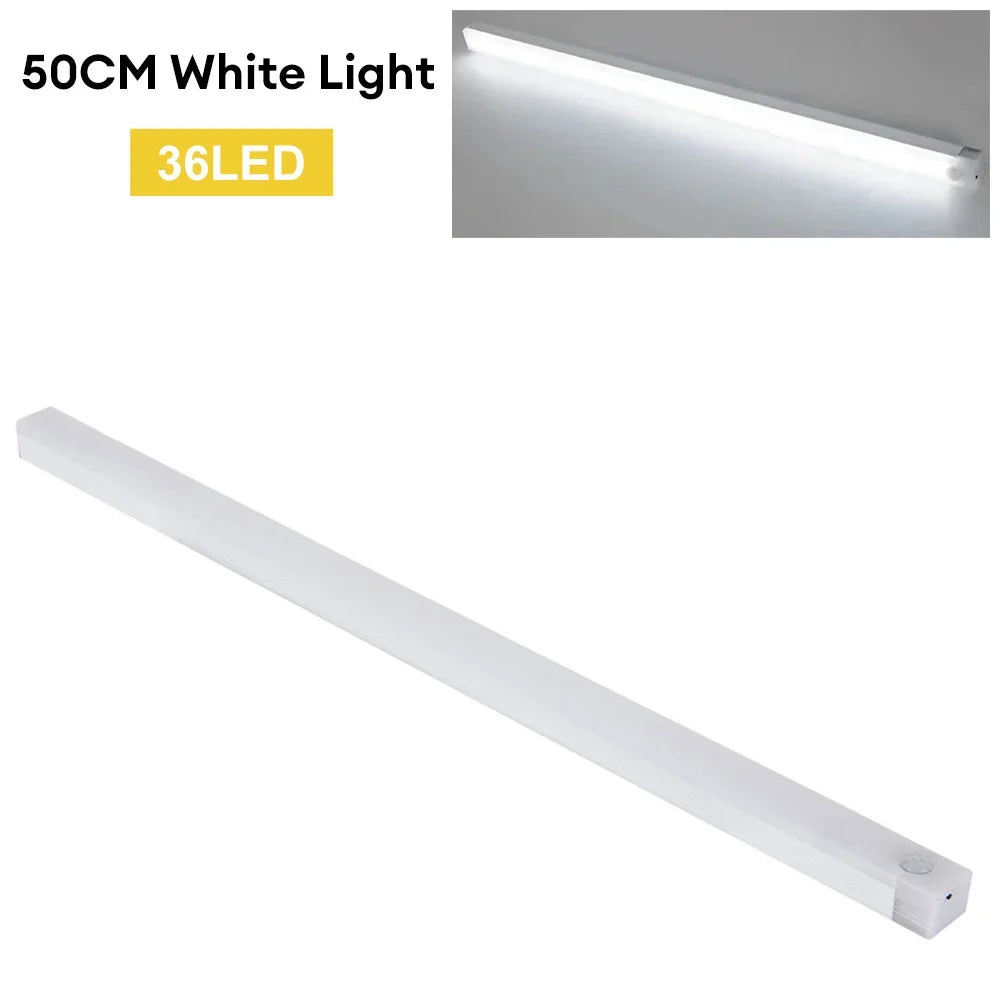 LED Motion Sensor Light Bar – Wireless USB-C Rechargeable Cabinet & Wardrobe Lamp