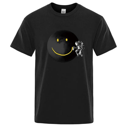 Funny Spaceman Graphic T Shirt Cotton Blend Casual Tee