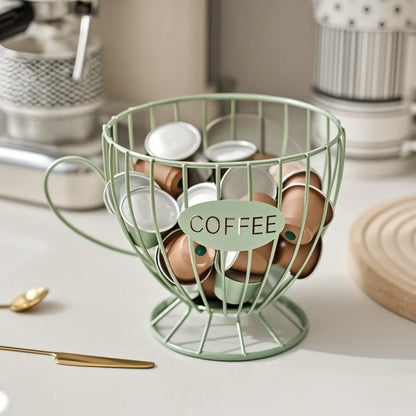 Coffee Pod Holder Wire Basket – Large Capacity Capsule Storage