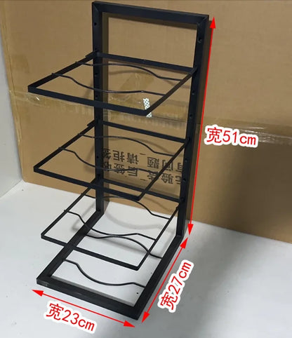 Multi-Tier Pot Rack Organizer – Carbon Steel Pan Storage Stand