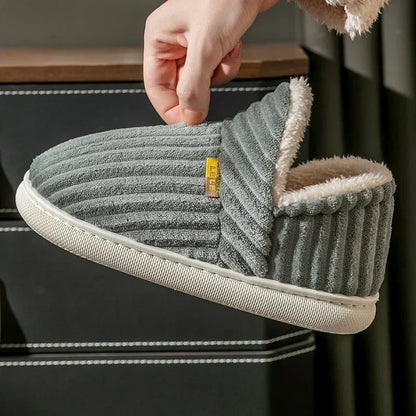 Plush Fur Slippers – Warm Corduroy Indoor Slides for Women & Men
