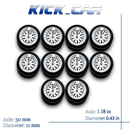 1:64 Scale Rubber Wheels Upgrade Set – 5 Cars (10 Wheels)