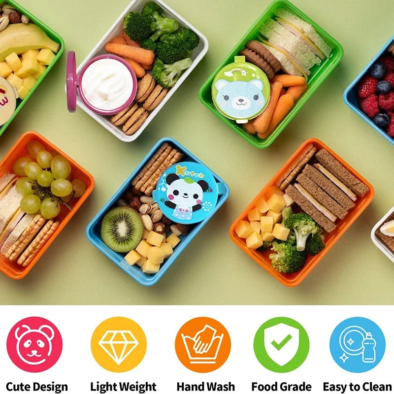 Kids Bento Lunch Box Accessories Set – Animal Food Picks, Silicone Cups & Food Cutters