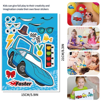 Disney Cars Make-a-Face DIY Sticker Sheets – 8 or 16 Pack