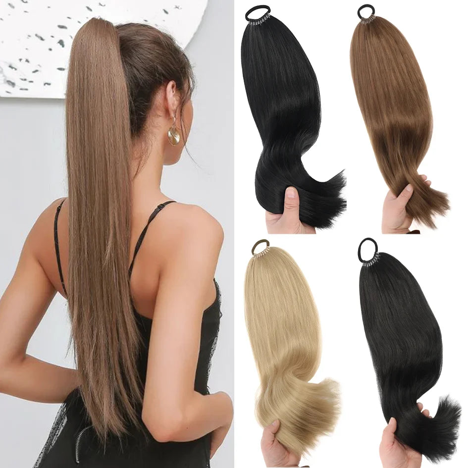 Synthetic Ponytail Hair Extension Straight Long 18-32 Inch