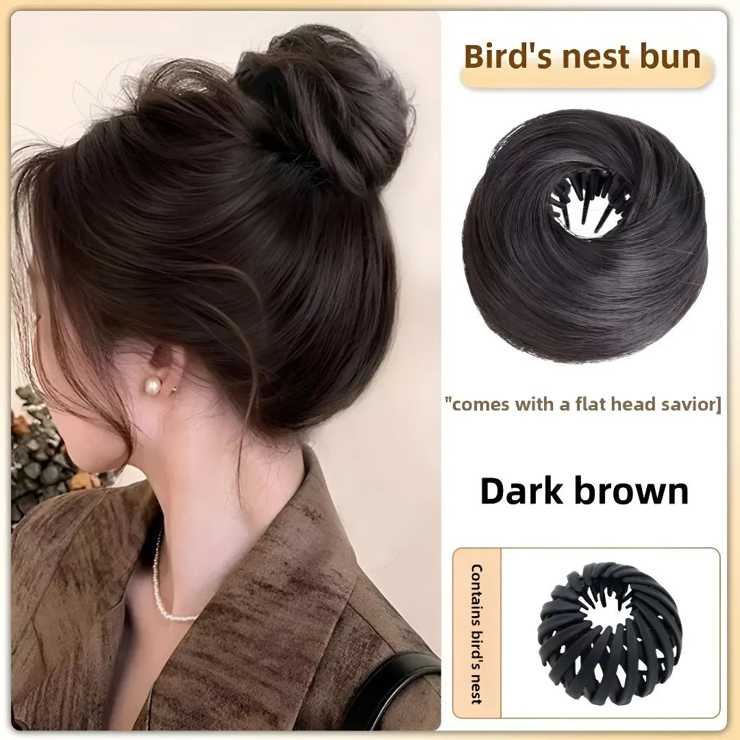 Bird's Nest Hair Bun Clip – Synthetic Retractable Hairpiece