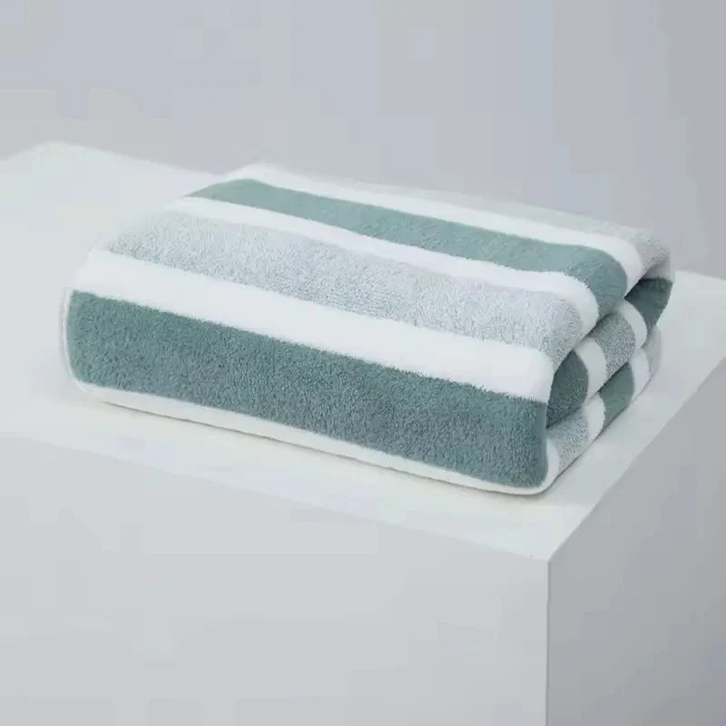Striped Absorbent Face Towel – Soft Thick Cotton 13.8x29.5in