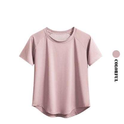 Women's Quick-Dry Workout T-Shirt Short Sleeve Gym Top