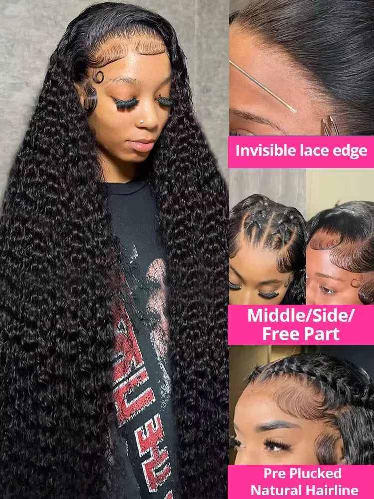 Deep Wave Lace Front Wig Human Hair 13x6 13x4 HD Lace Pre-Plucked