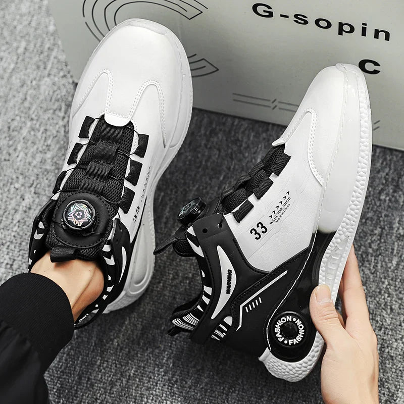 Men's Rotating Buckle Sneakers – Non-Slip Outdoor Athletic Shoes