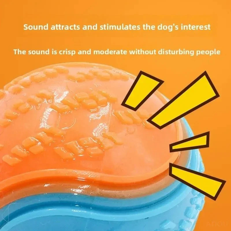 Dog Chew Ball Toy – Bite-Resistant Squeaky Silicone Teeth Cleaning