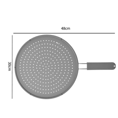 Splatter Screen for Frying Pan – Silicone Oil Splash Guard with Handle