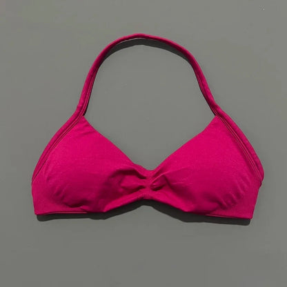 Seamless Halter Sports Bra – Women's Push-Up Gym Bra