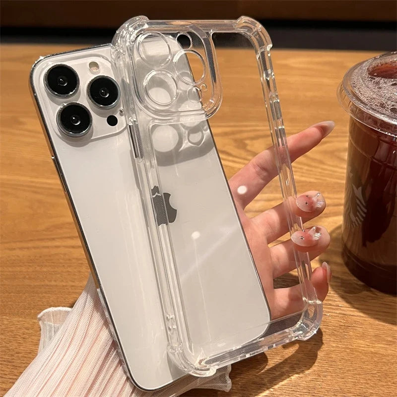 Clear Shockproof iPhone Case – Transparent Bumper Cover for iPhone 7 to 17