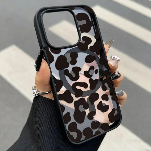 Leopard Print Star iPhone Case – Matte MagSafe Cover