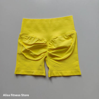 High-Waist Seamless Yoga Shorts – Women's Tummy Control Biker Shorts