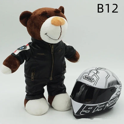 Motorcycle Helmet Teddy Bear Plush Toy – Biker Stuffed Animal Gift